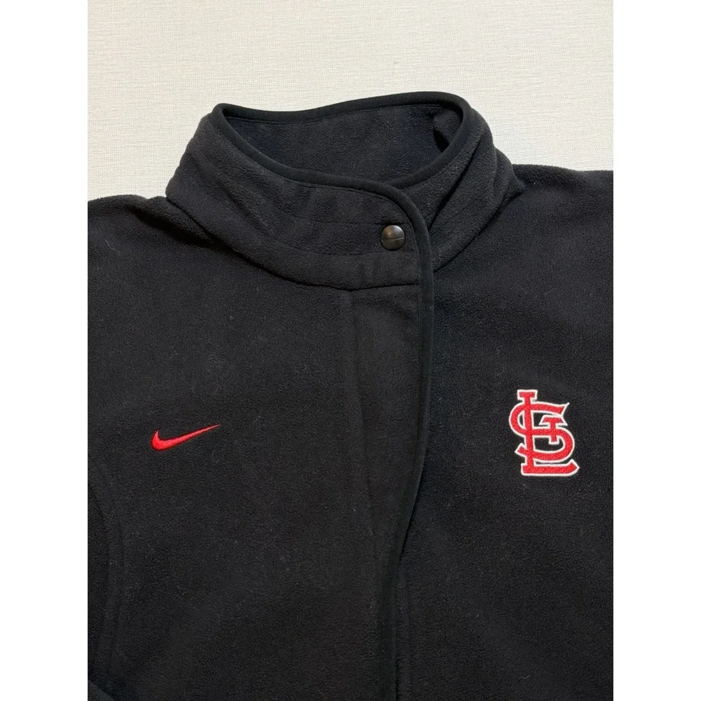 Nike Therma-fit St. Louis Cardinals Men's L Fleece Full Zip Snap On Neck Fleece